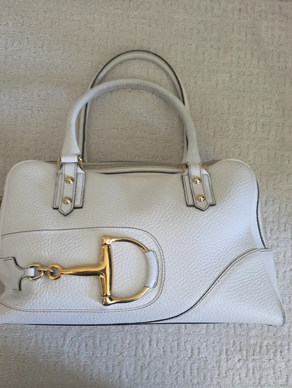 Gucci White Leather Vintage Purse